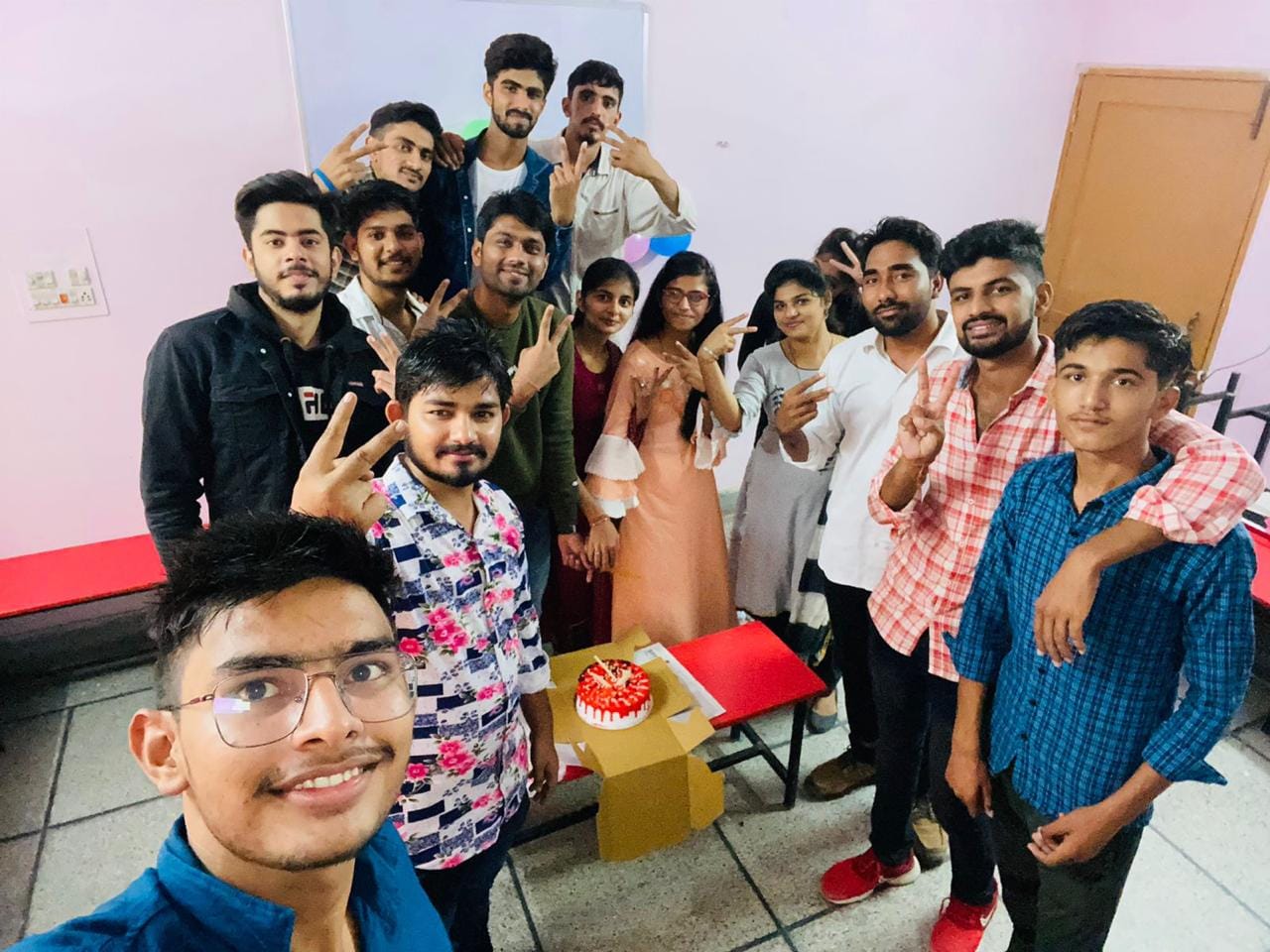 Students practicing presentations at British Institute Jind